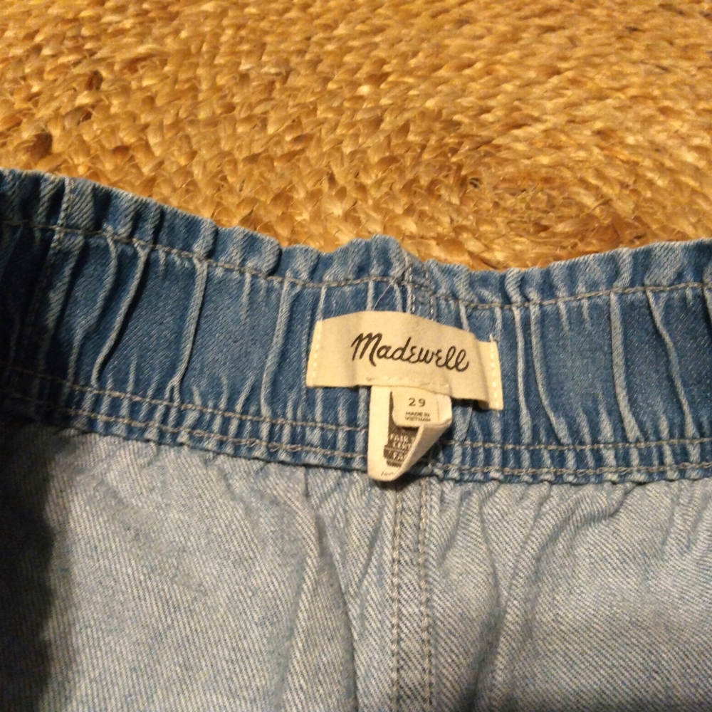 Madewell Blue Denim Elastic-Waist Jean Shorts - Picture 3 of 9